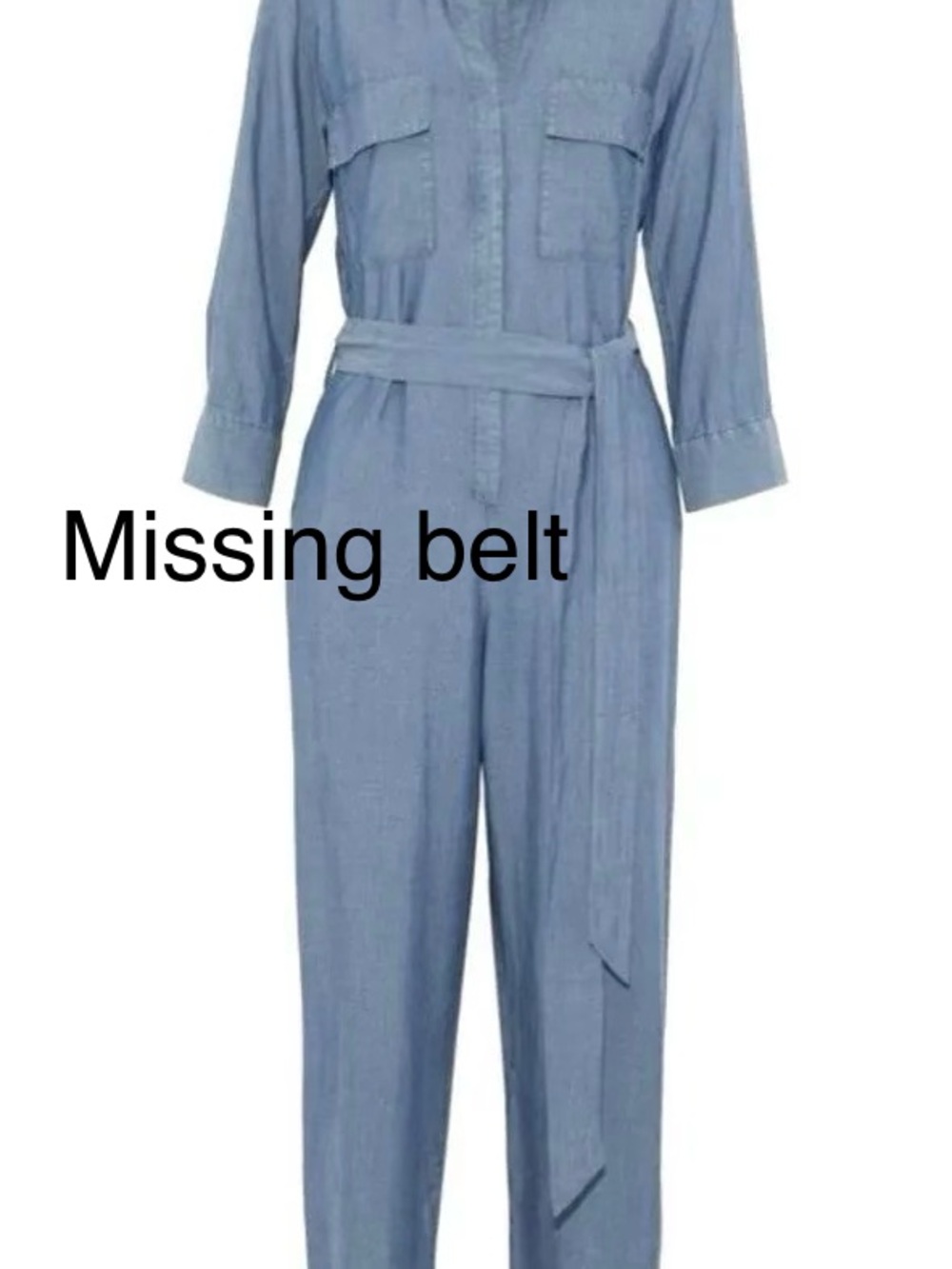L'AGENCE Chambray Blue collared Button-Front jumpsuit size 0 - Picture 1 of 6